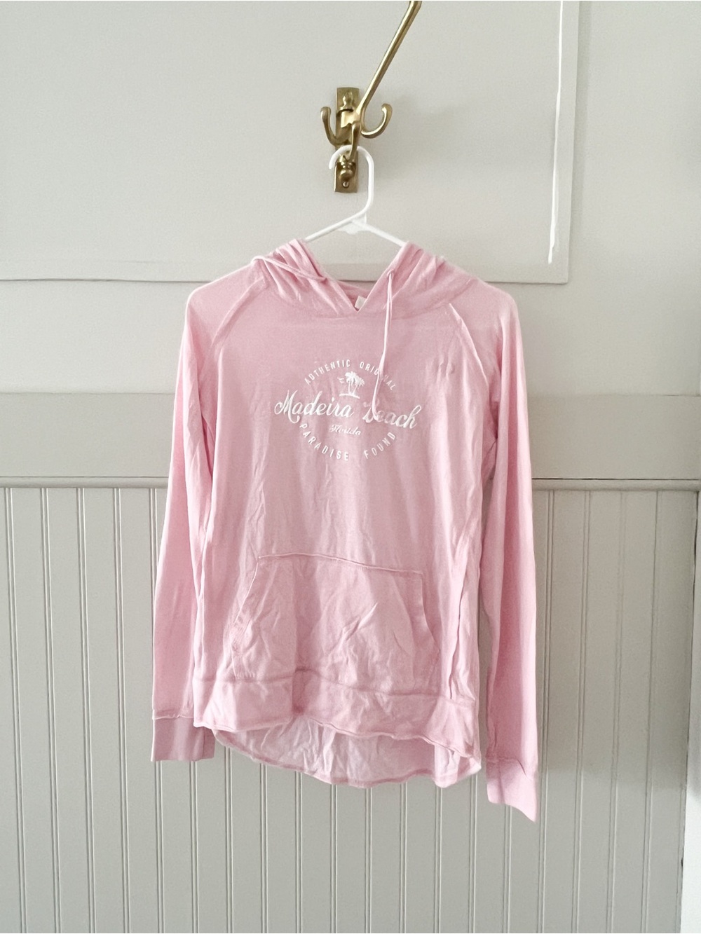 Pink Hooded Pullover Sweatshirt